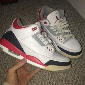 Fire red Jordan 3s